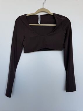 Alo Long Sleeve Cropped Scoop Neck Top